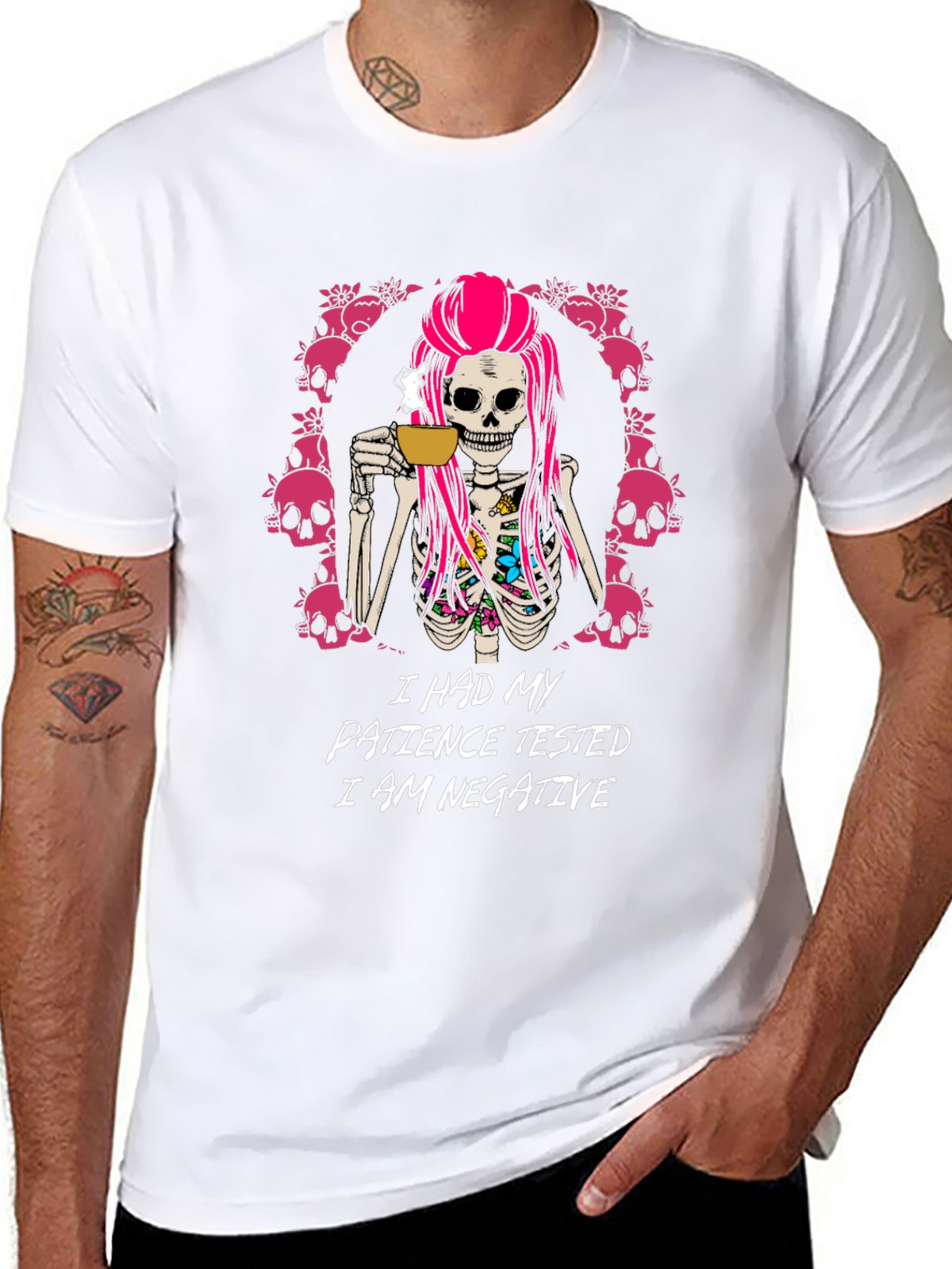 I Had My Patience Tested Skeleton Graphic Tee