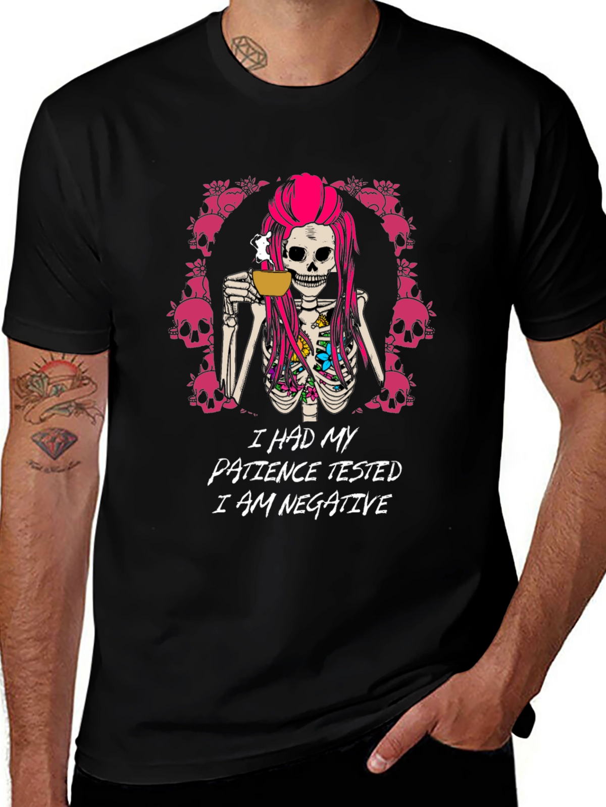 I Had My Patience Tested Skeleton Graphic Tee