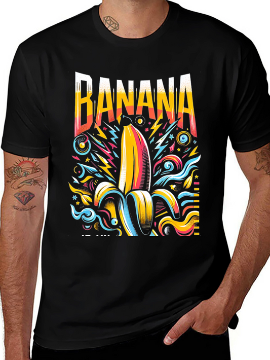 Funky Banana Graphic Tee - Mens Black T-Shirt