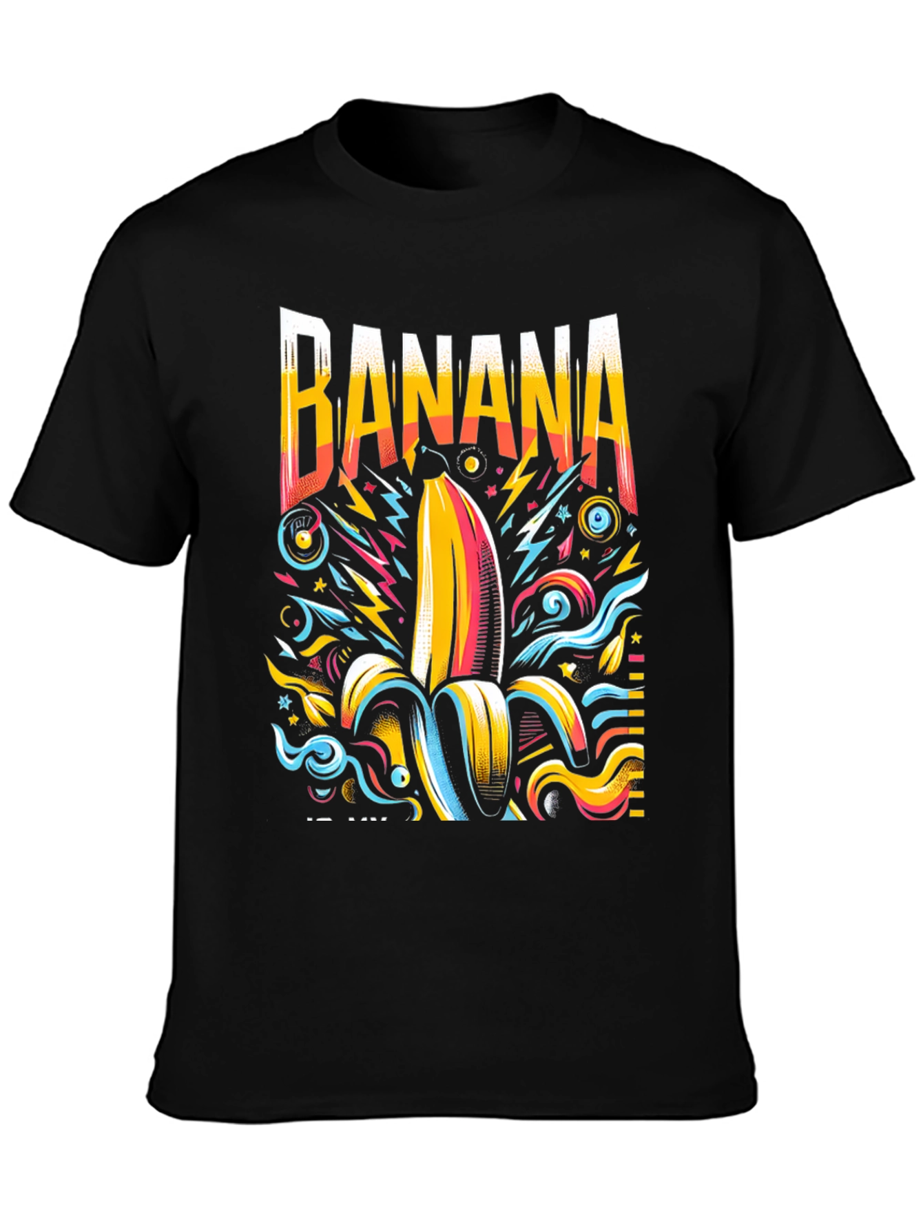 Funky Banana Graphic Tee - Mens Black T-Shirt