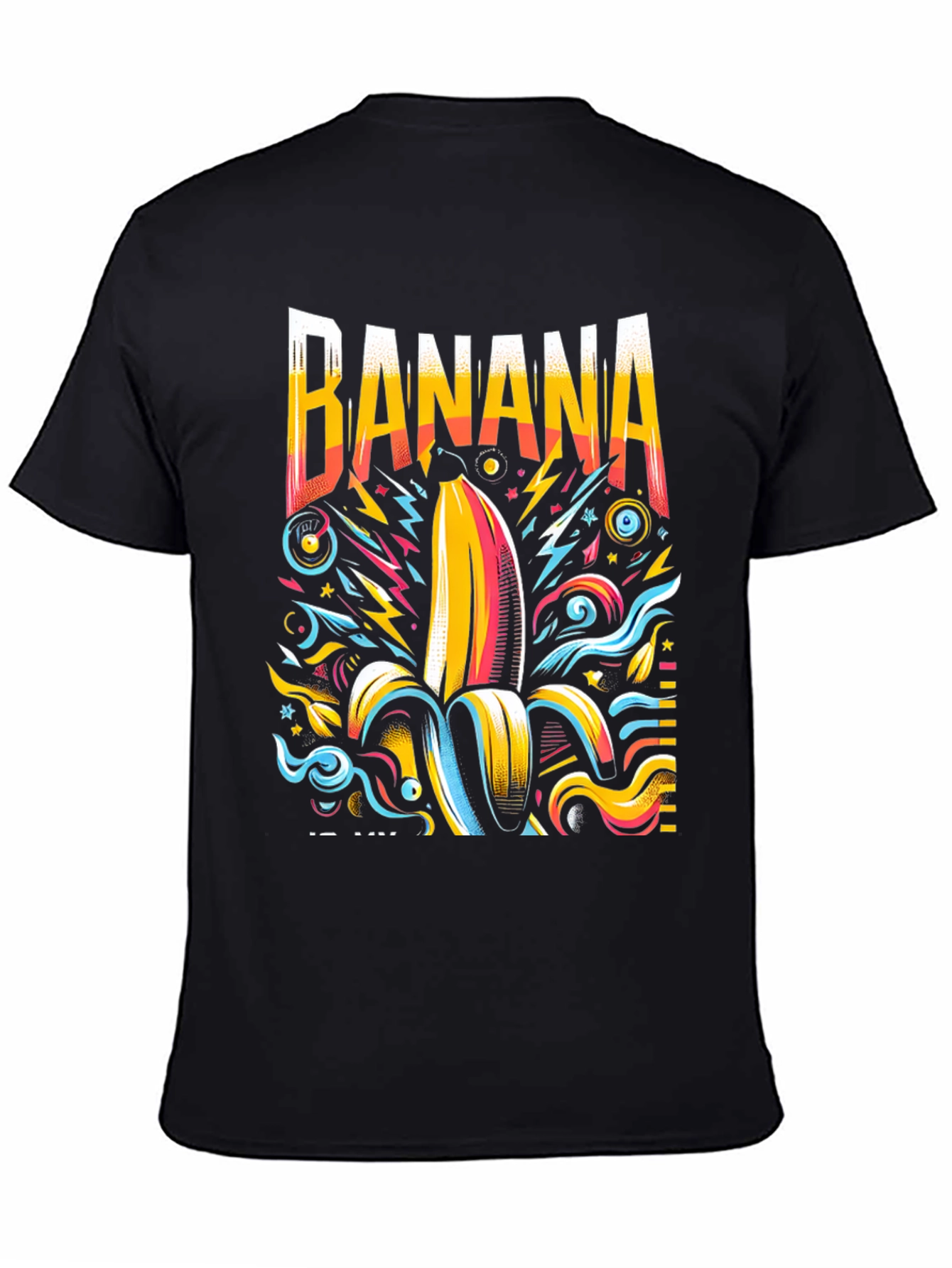 Funky Banana Graphic Tee - Mens Black T-Shirt