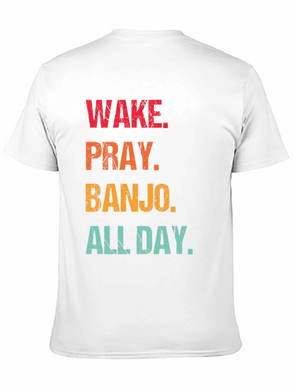 Wake Pray Banjo All Day Black T-Shirt