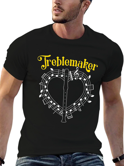 Treblemaker T-Shirt Music Heart Flute Musician Tee