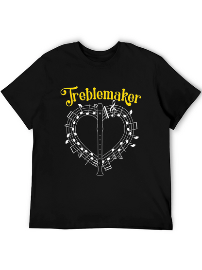 Treblemaker T-Shirt Music Heart Flute Musician Tee