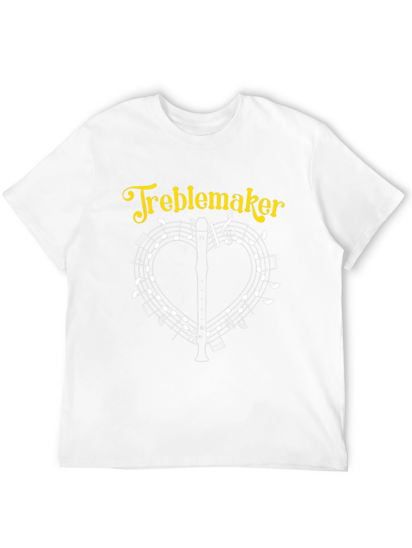 Treblemaker T-Shirt Music Heart Flute Musician Tee