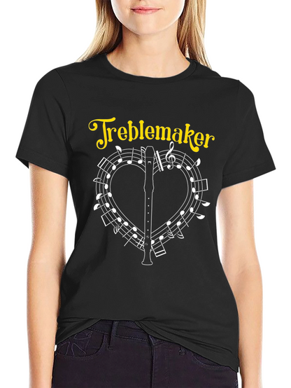 Treblemaker T-Shirt Music Heart Flute Musician Tee