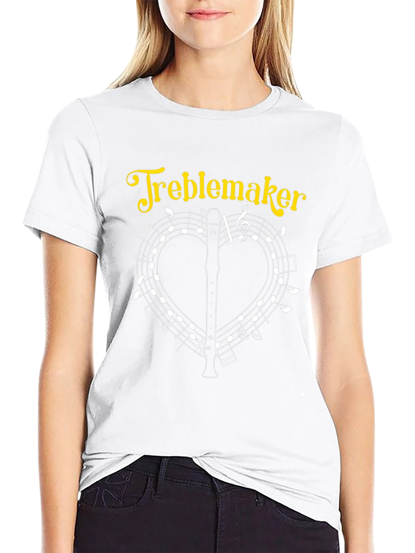 Treblemaker T-Shirt Music Heart Flute Musician Tee