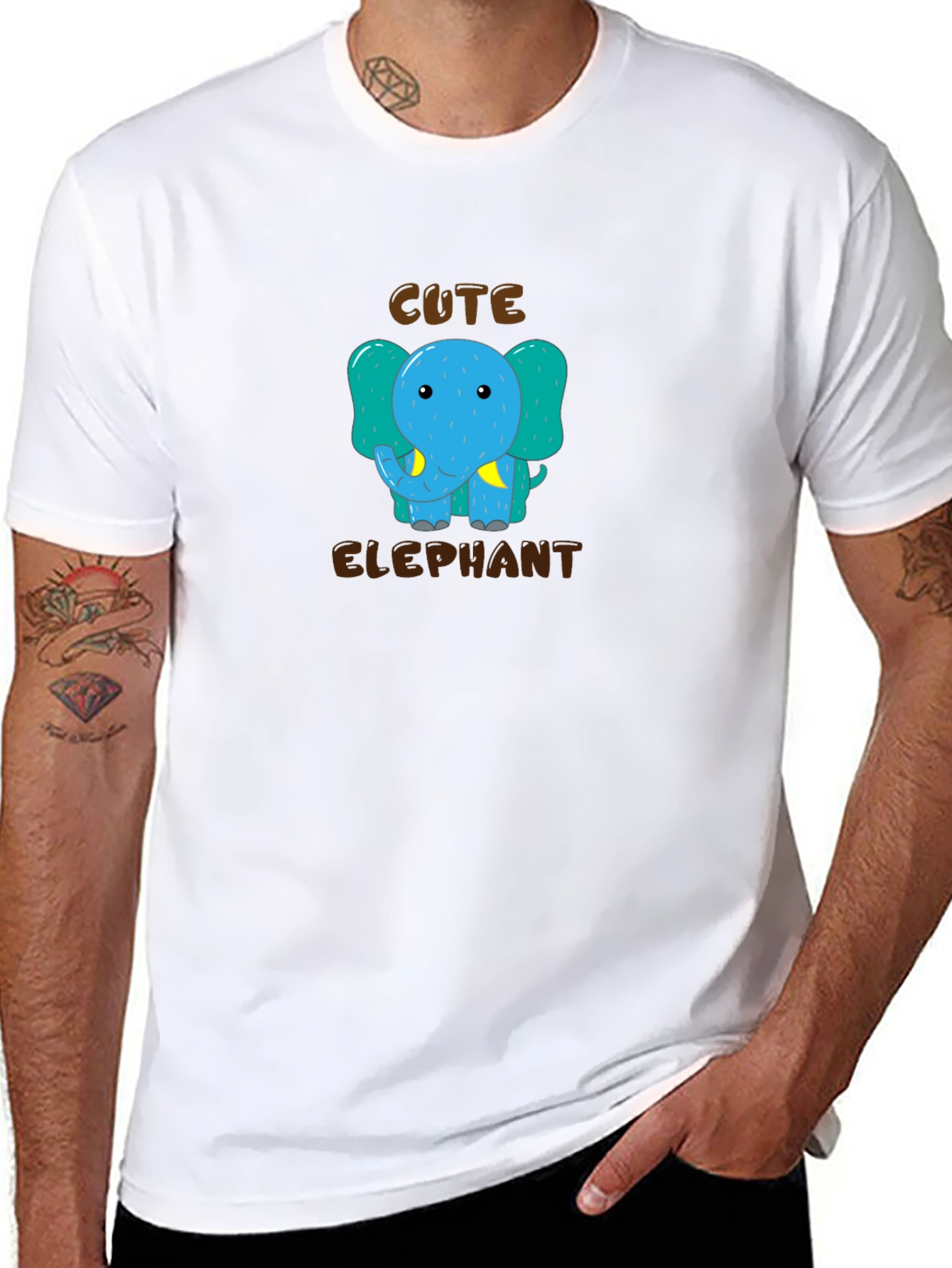 Cute Elephant Graphic Tee - Trendy Unisex T-Shirt