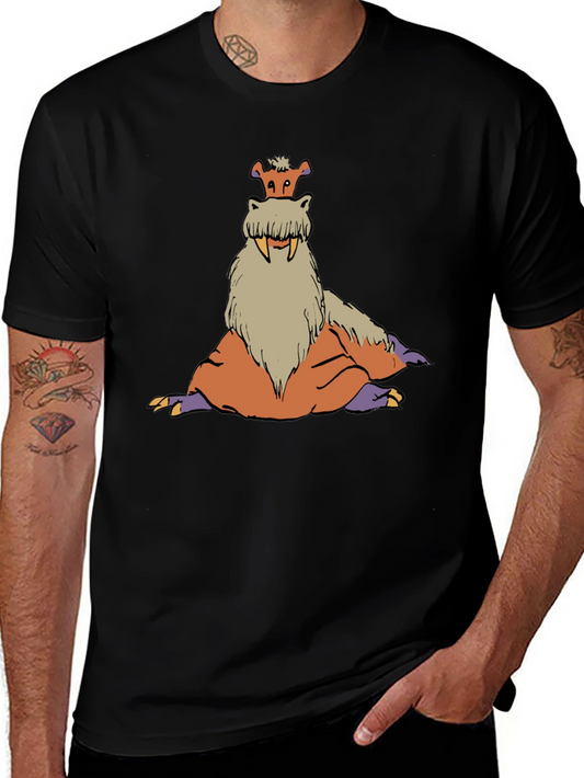 Tusked Beast Graphic Tee - Black Cotton T-Shirt