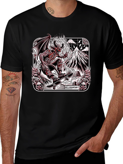 Hellmountain T-Shirt Devil Skateboarding Design