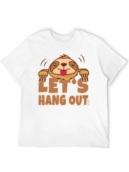 Lets Hang Out Sloth Graphic Tee - Black