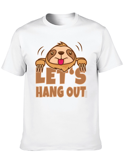 Lets Hang Out Sloth Graphic Tee - Black