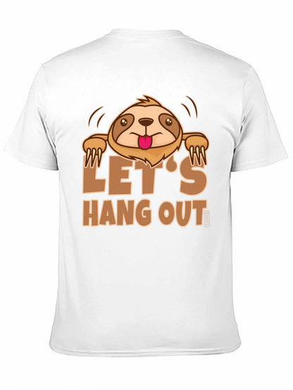 Lets Hang Out Sloth Graphic Tee - Black