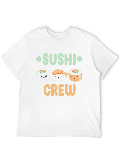 Sushi Crew Cute Graphic Tee - Unisex Black T-Shirt