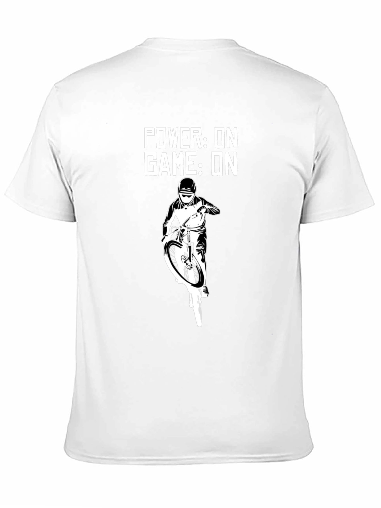 Power On Game On Mountain Biker Black T-Shirt