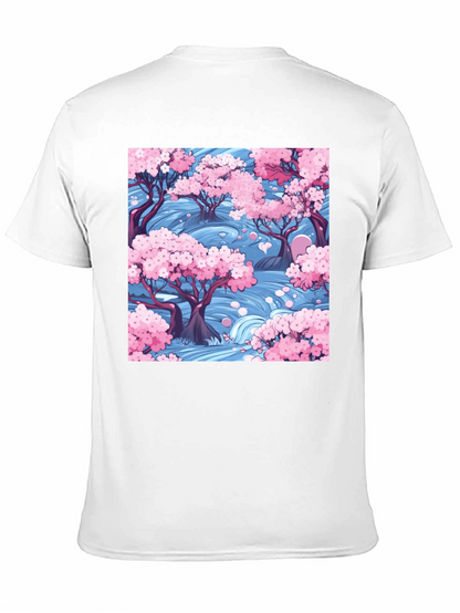 Sakura River Graphic Tee - Nature Inspired Design
