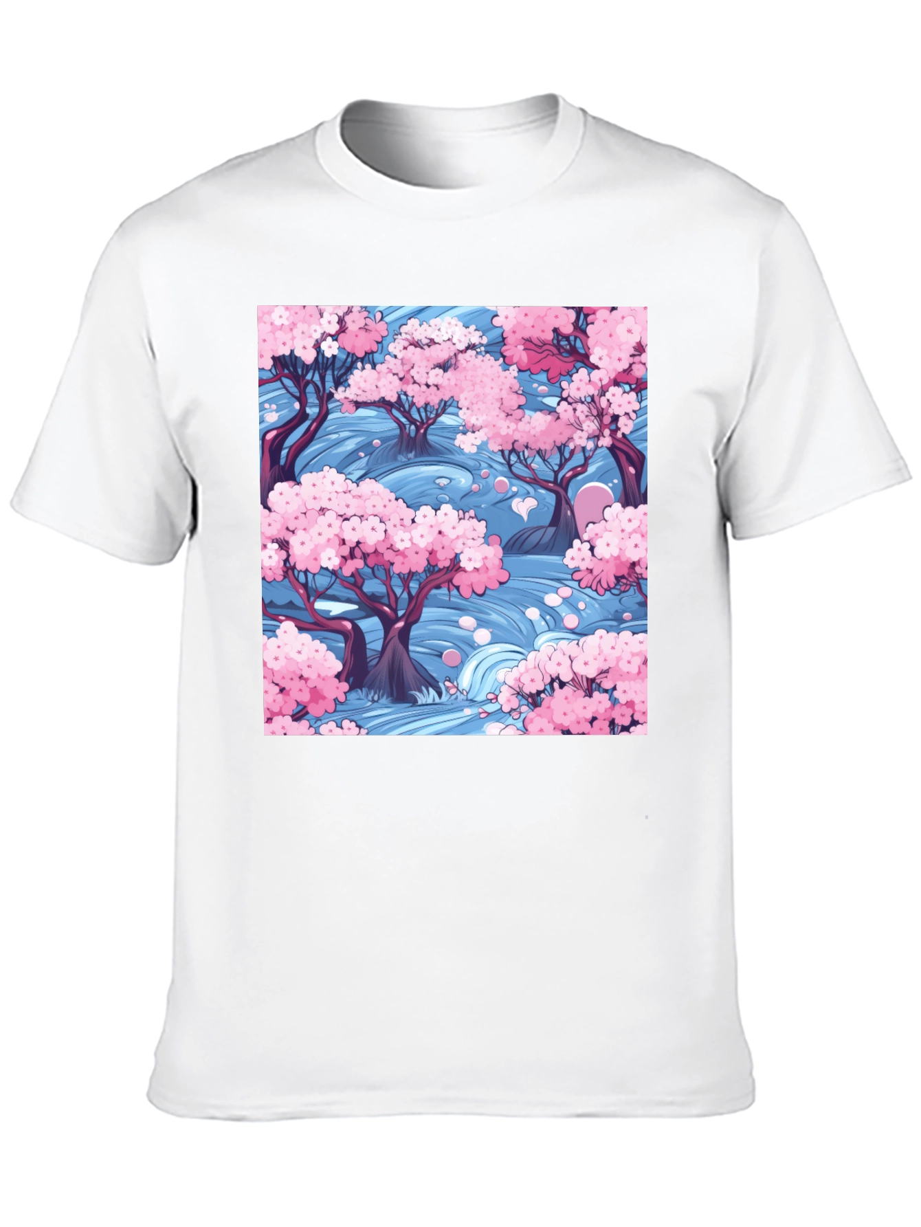 Sakura River Graphic Tee - Nature Inspired Design