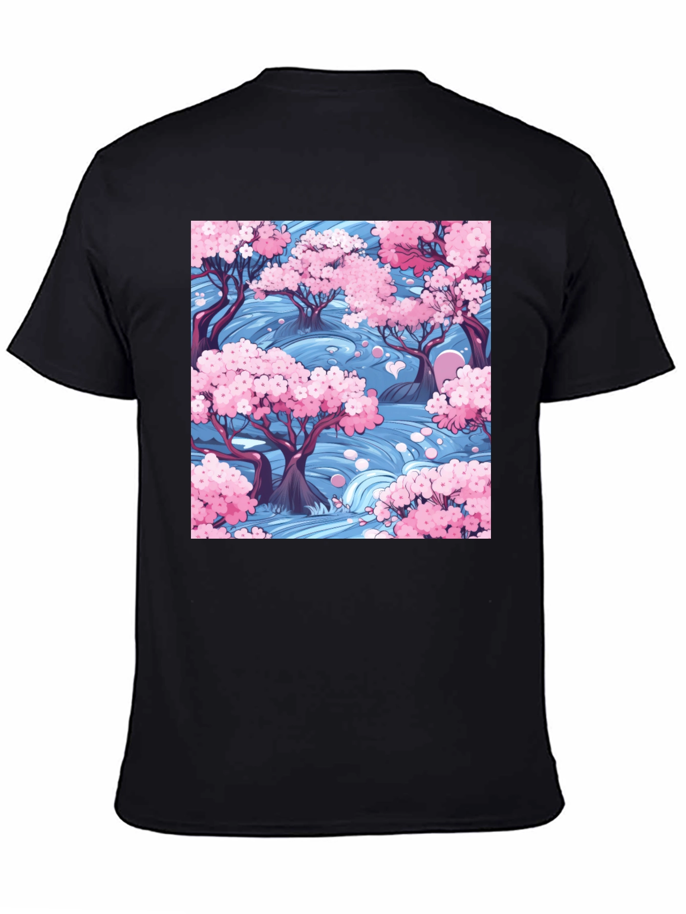 Sakura River Graphic Tee - Nature Inspired Design