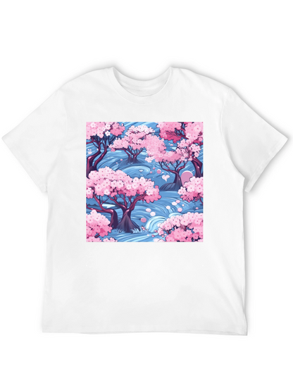 Sakura River Graphic Tee - Nature Inspired Design
