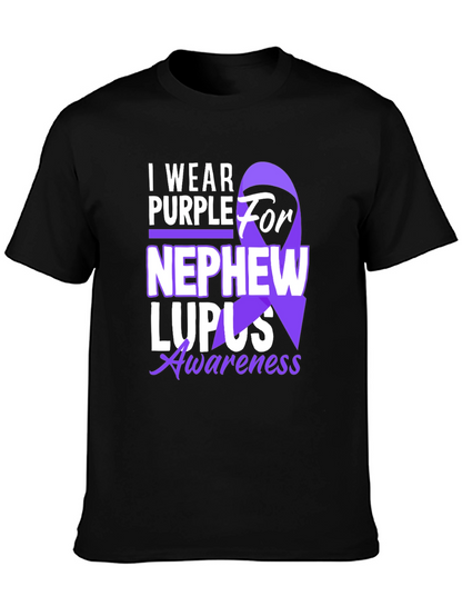 Purple Ribbon Lupus Awareness Graphic T-Shirt