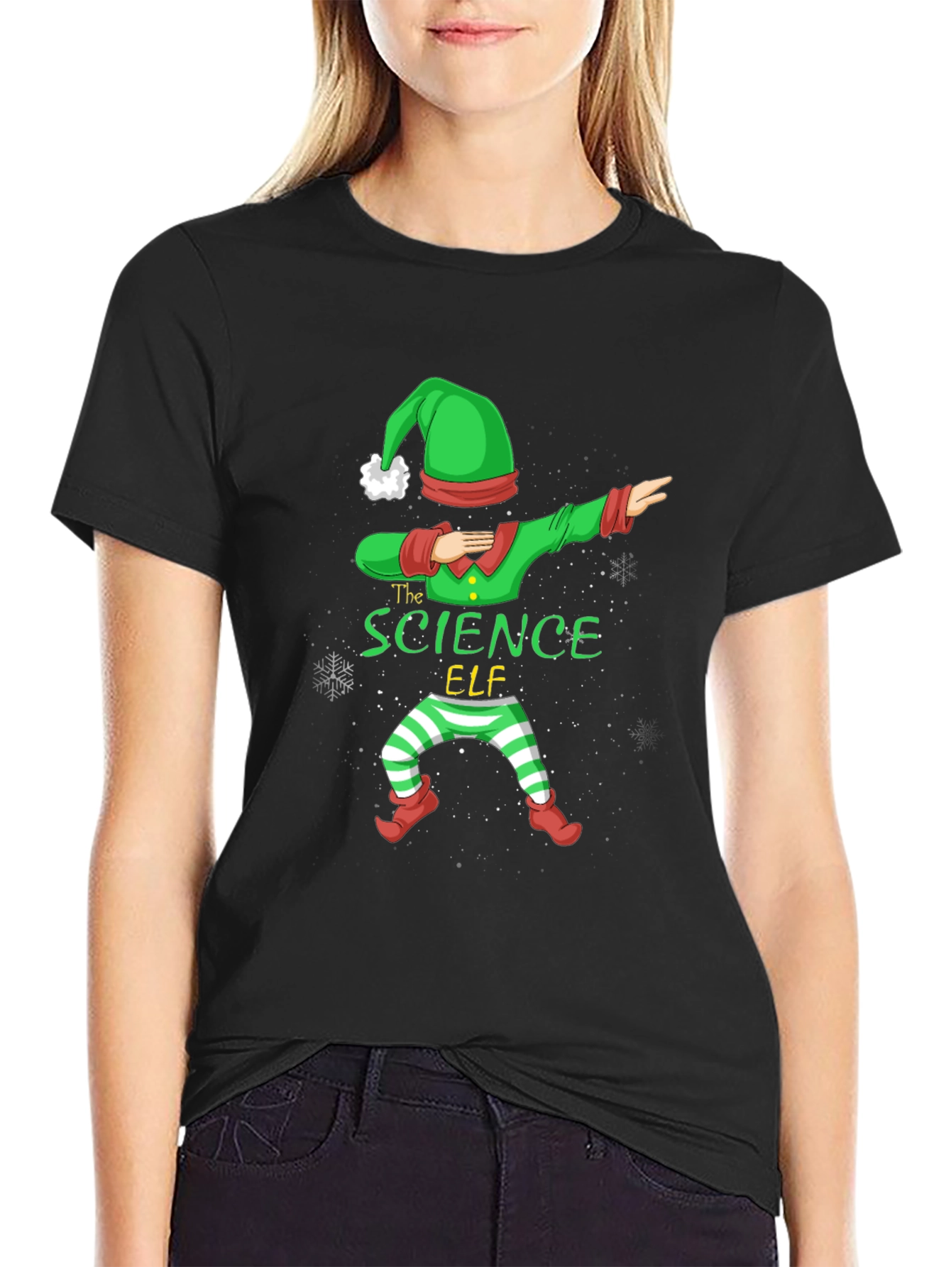 Science Elf Dabbing Christmas T-Shirt