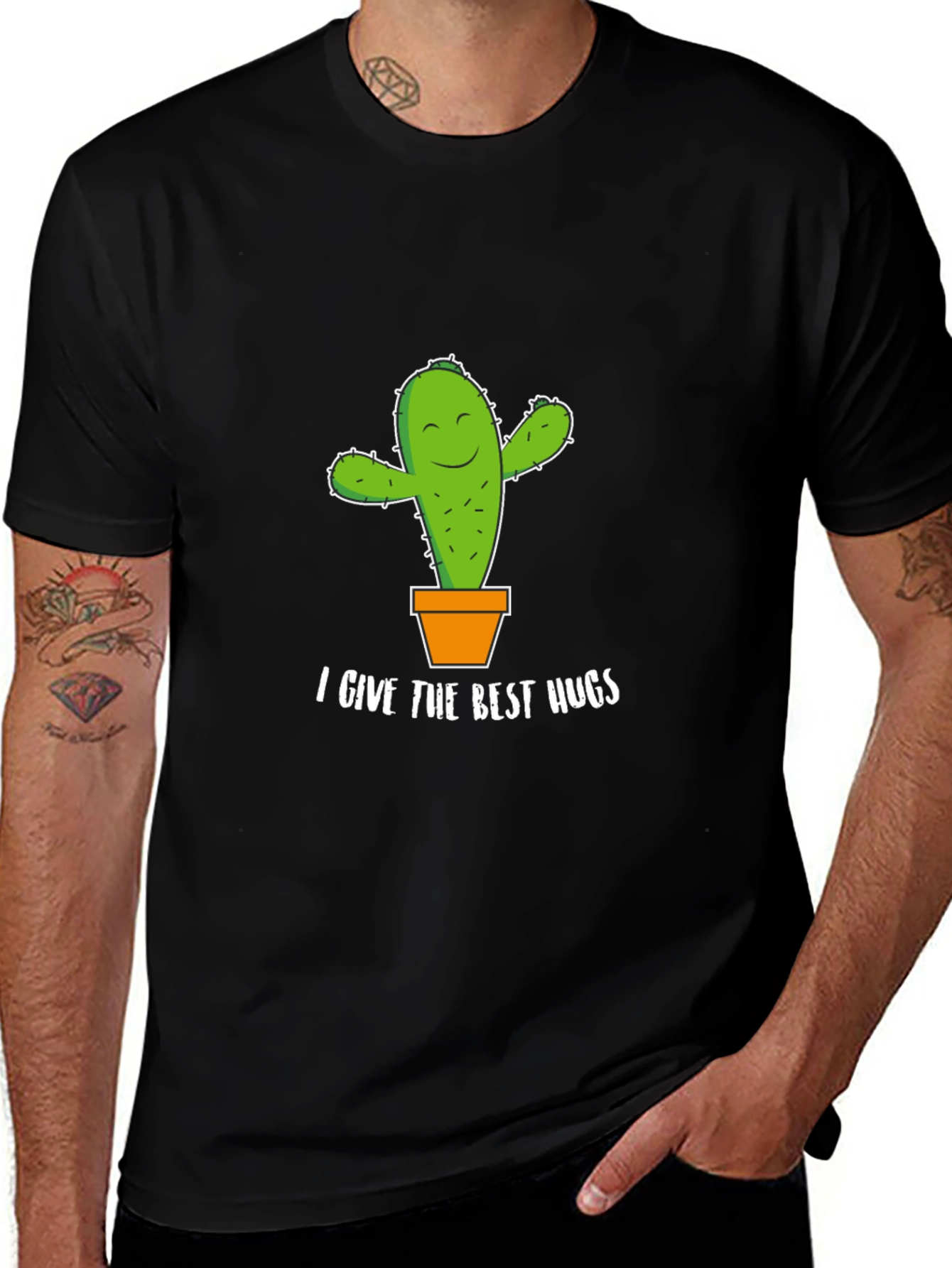 Cactus Hugs Graphic Tee - Soft Cotton Comfort