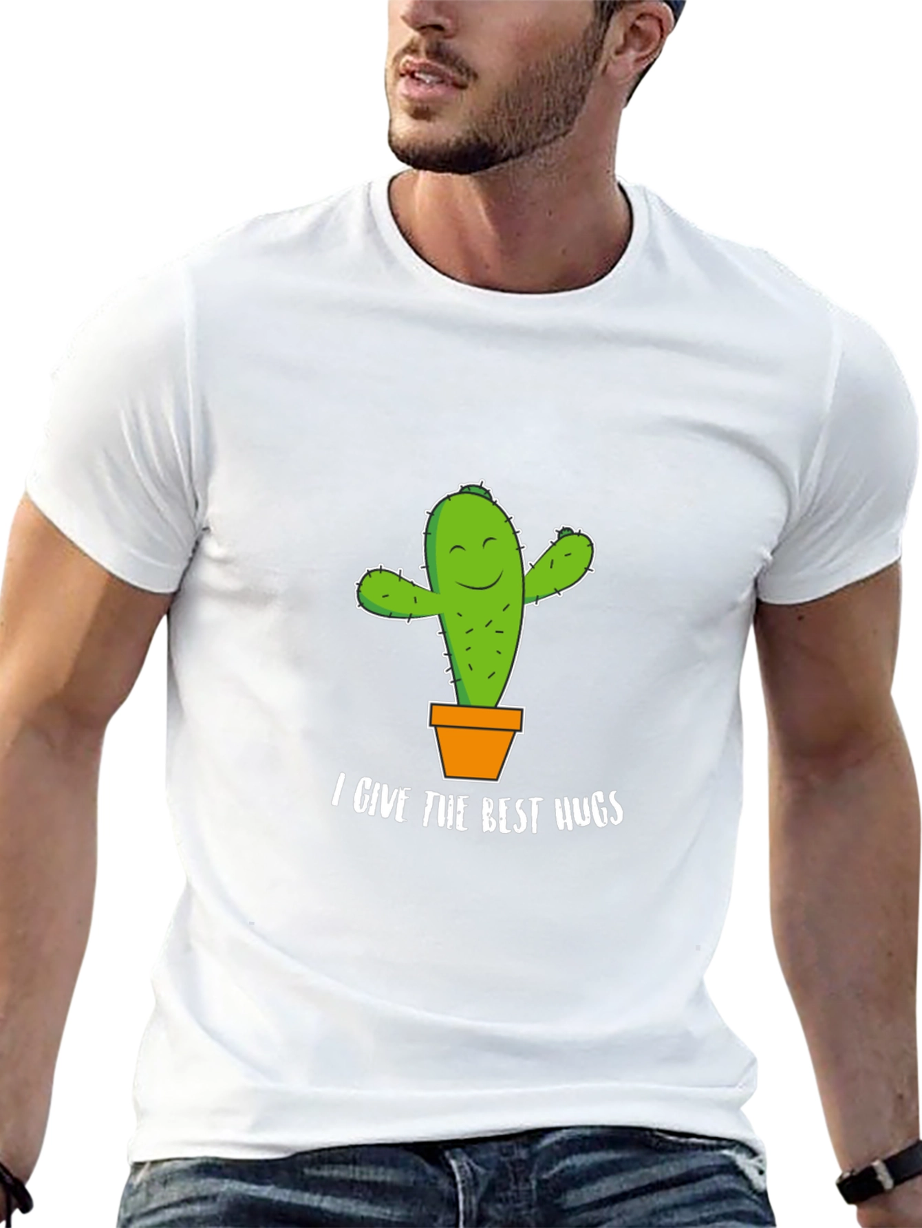Cactus Hugs Graphic Tee - Soft Cotton Comfort
