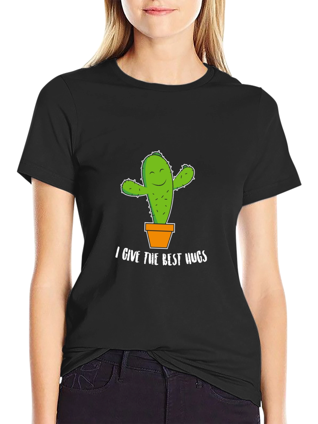 Cactus Hugs Graphic Tee - Soft Cotton Comfort