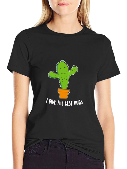 Cactus Hugs Graphic Tee - Soft Cotton Comfort