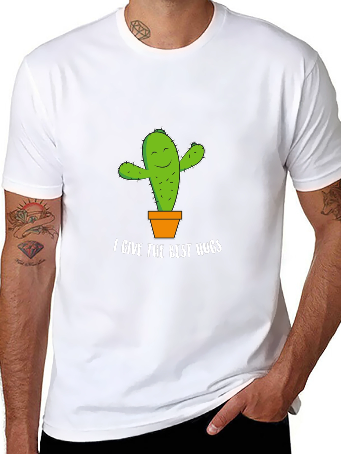 Cactus Hugs Graphic Tee - Soft Cotton Comfort