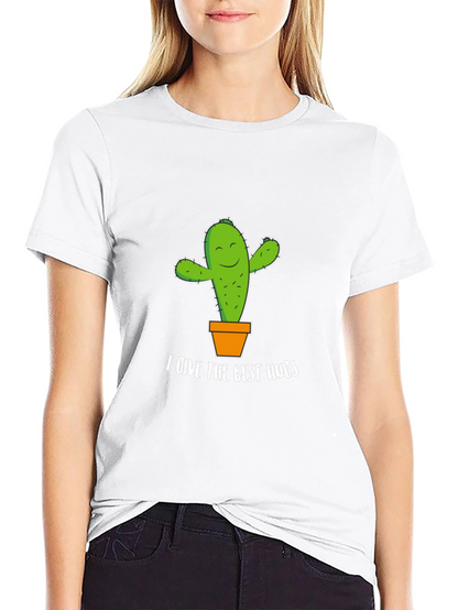 Cactus Hugs Graphic Tee - Soft Cotton Comfort