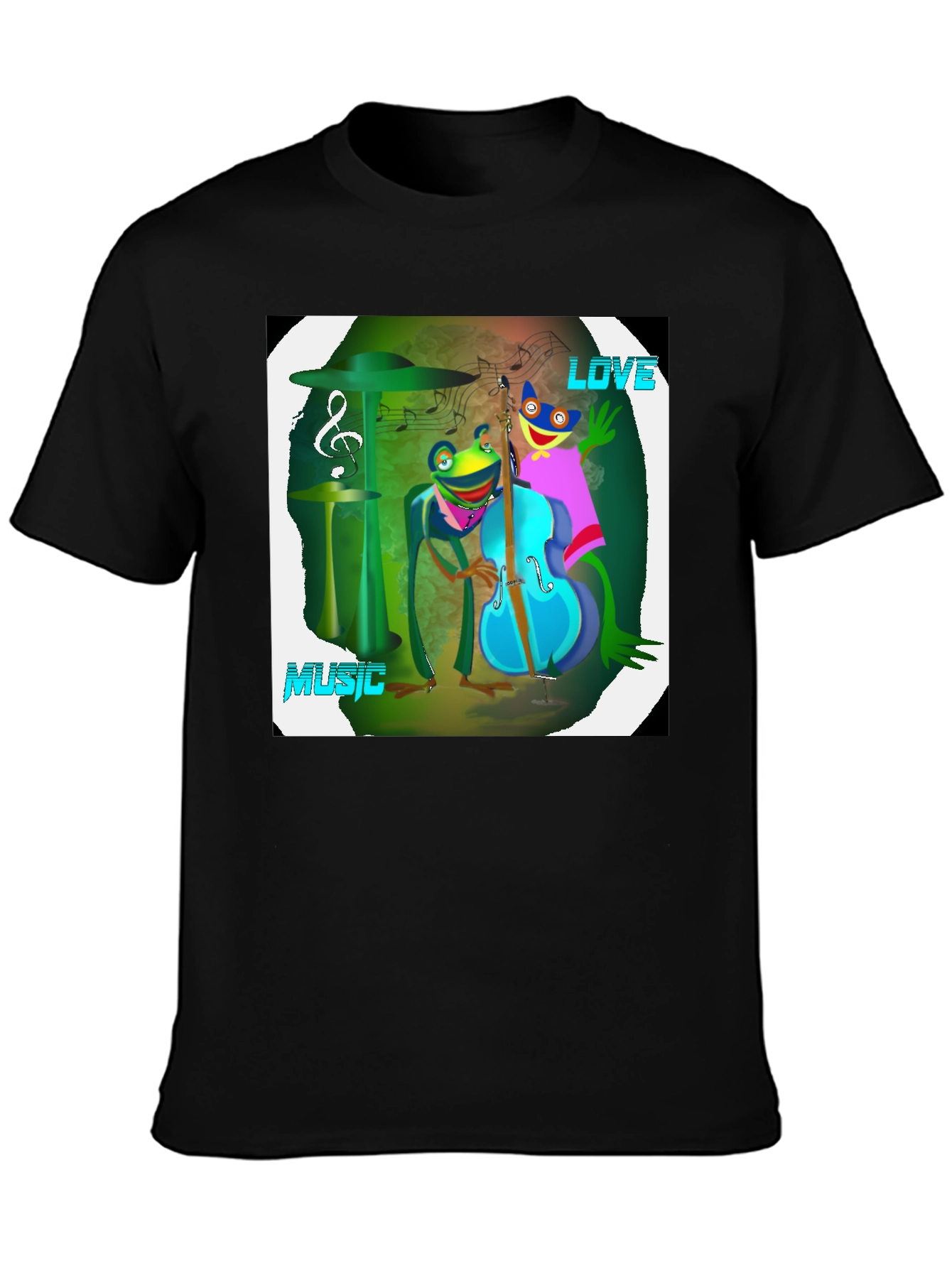 Musical Frogs Graphic Tee - Love & Music Shirt
