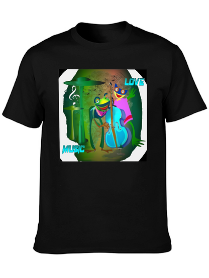 Musical Frogs Graphic Tee - Love & Music Shirt