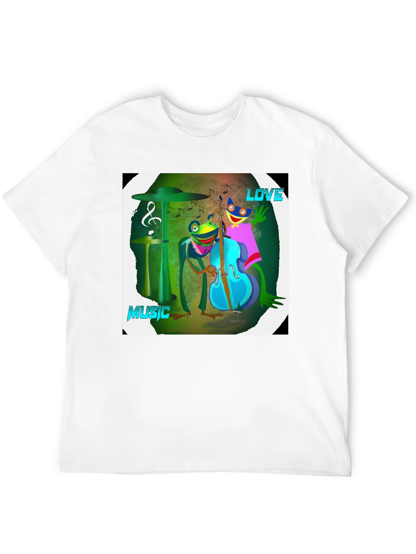 Musical Frogs Graphic Tee - Love & Music Shirt