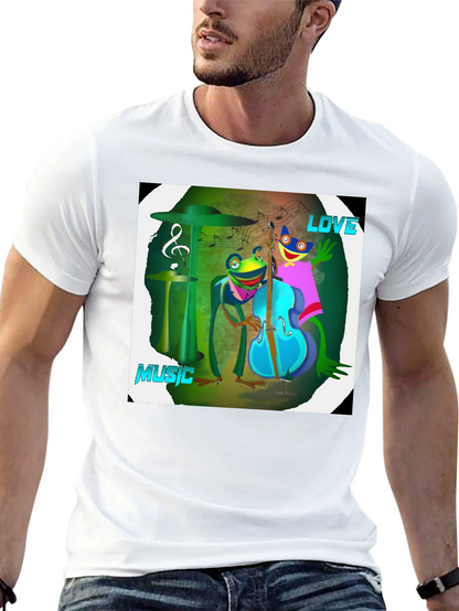 Musical Frogs Graphic Tee - Love & Music Shirt