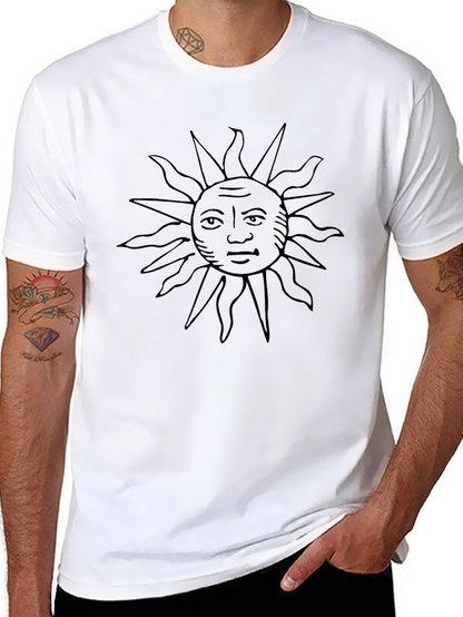 Sun Face Graphic Black T-Shirt
