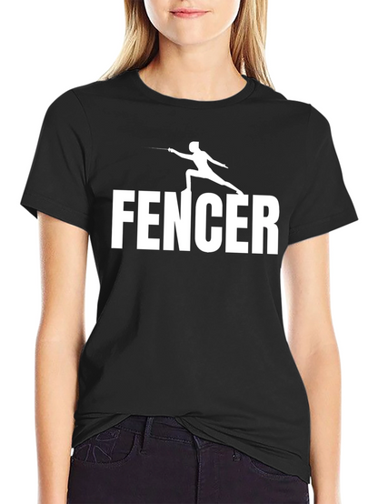 Fencer Graphic Tee - Black Cotton T-Shirt