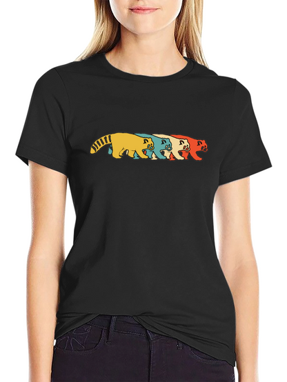 Retro Panda T-Shirt - Black Graphic Print