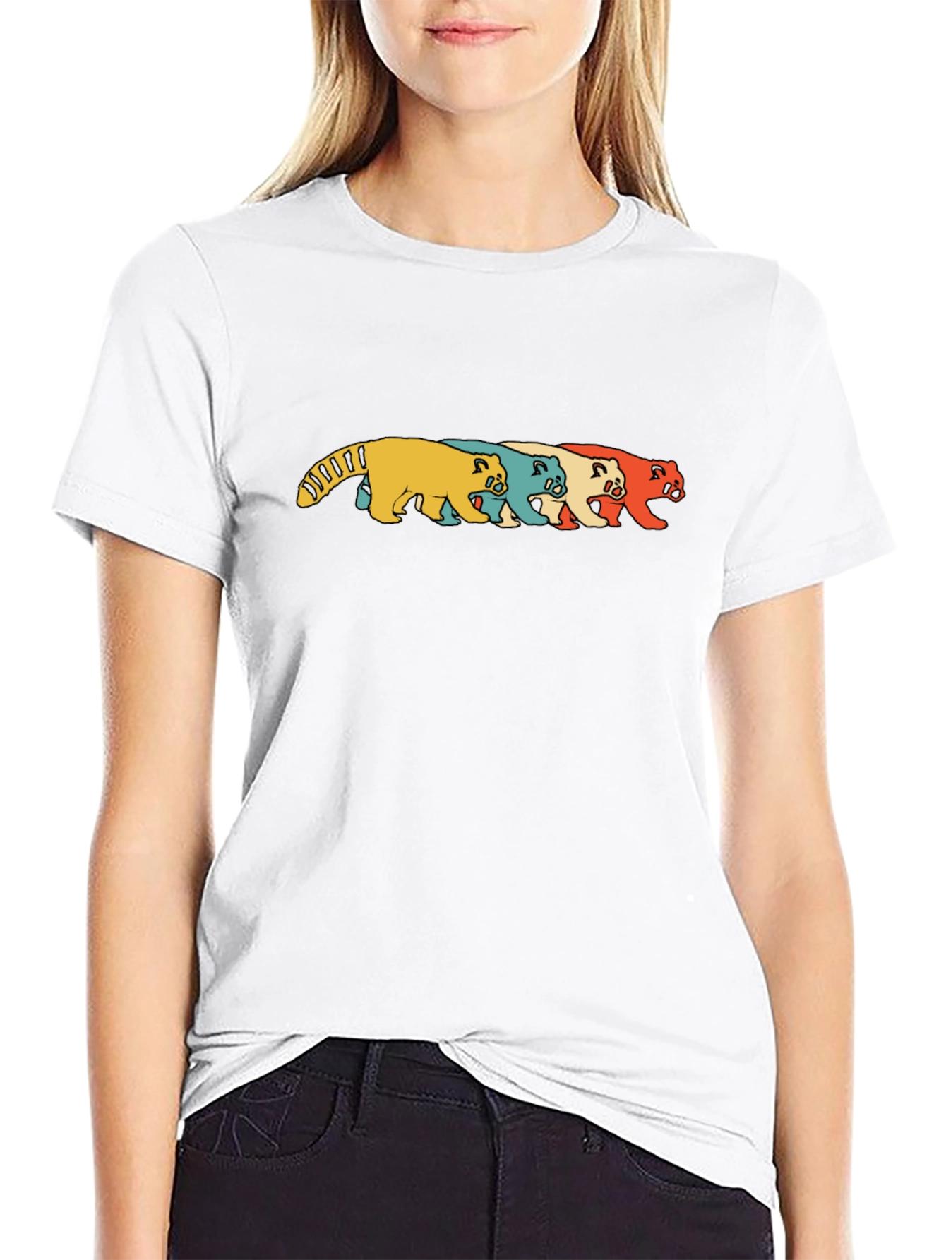 Retro Panda T-Shirt - Black Graphic Print