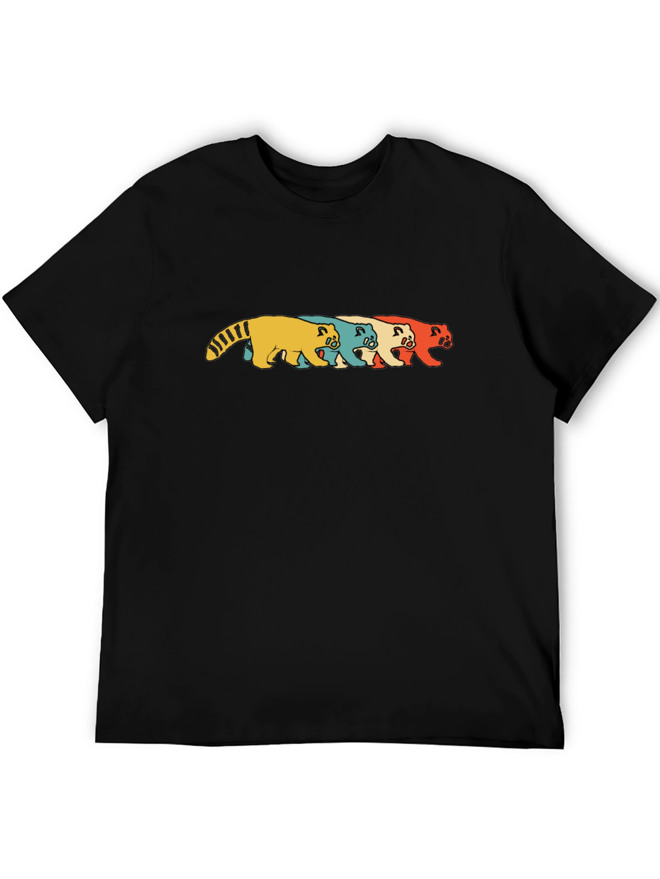 Retro Panda T-Shirt - Black Graphic Print