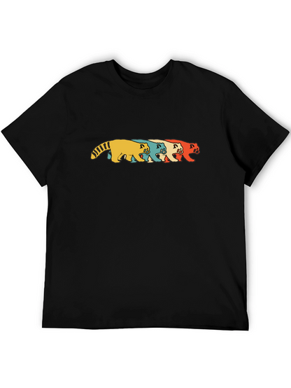 Retro Panda T-Shirt - Black Graphic Print