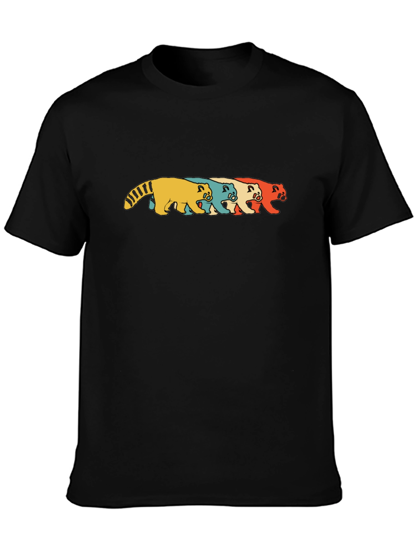 Retro Panda T-Shirt - Black Graphic Print