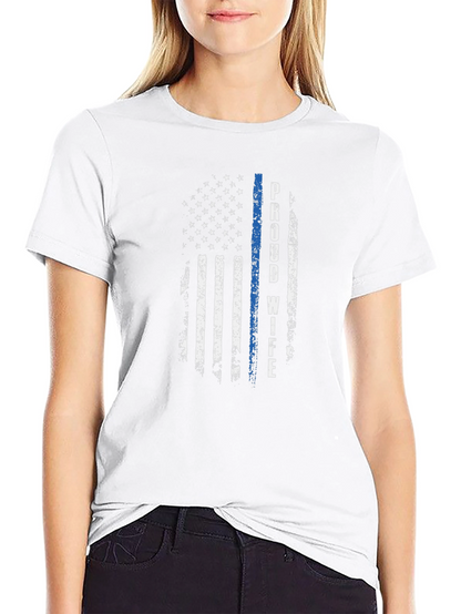 Proud Wife Distressed American Flag T-Shirt