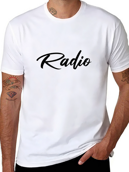 Radio Script Style Black T-Shirt