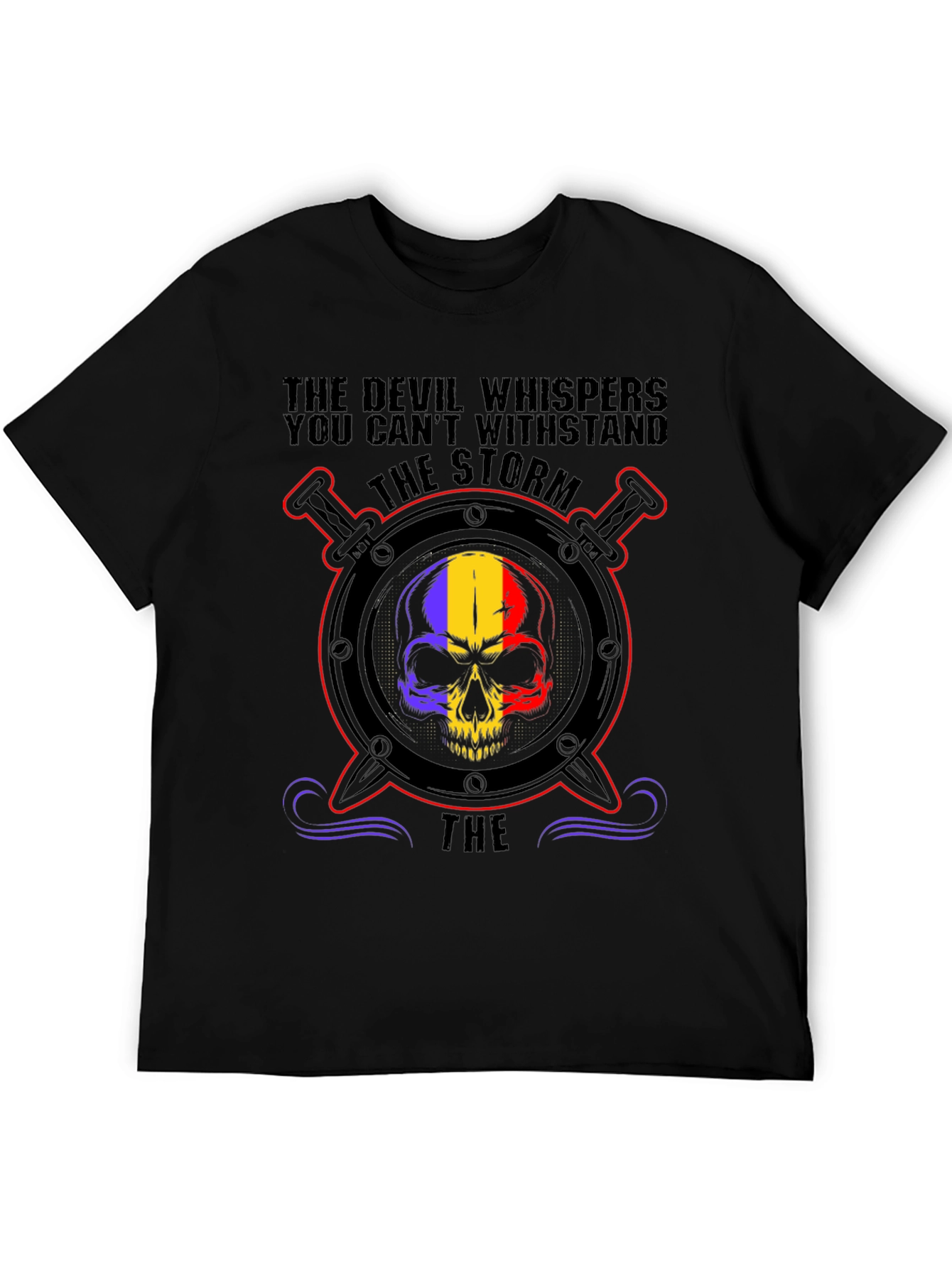 Devil Storm Skull Graphic T-Shirt