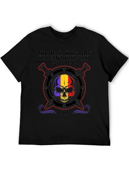 Devil Storm Skull Graphic T-Shirt