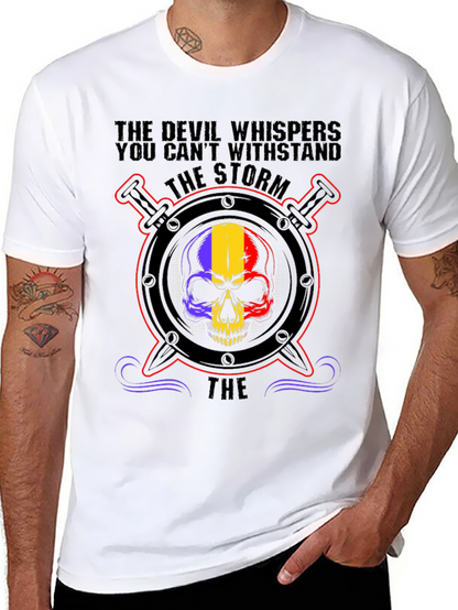 Devil Storm Skull Graphic T-Shirt
