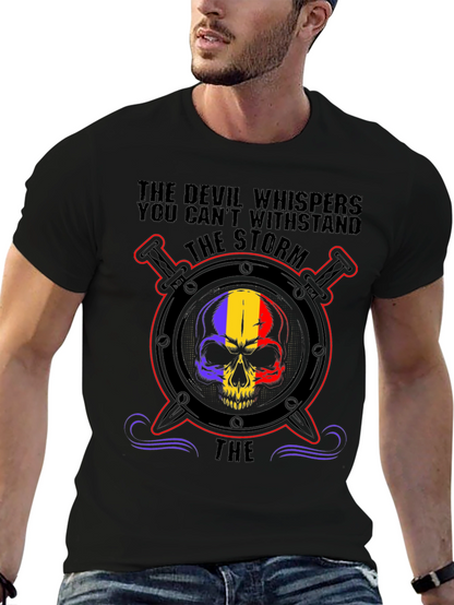 Devil Storm Skull Graphic T-Shirt