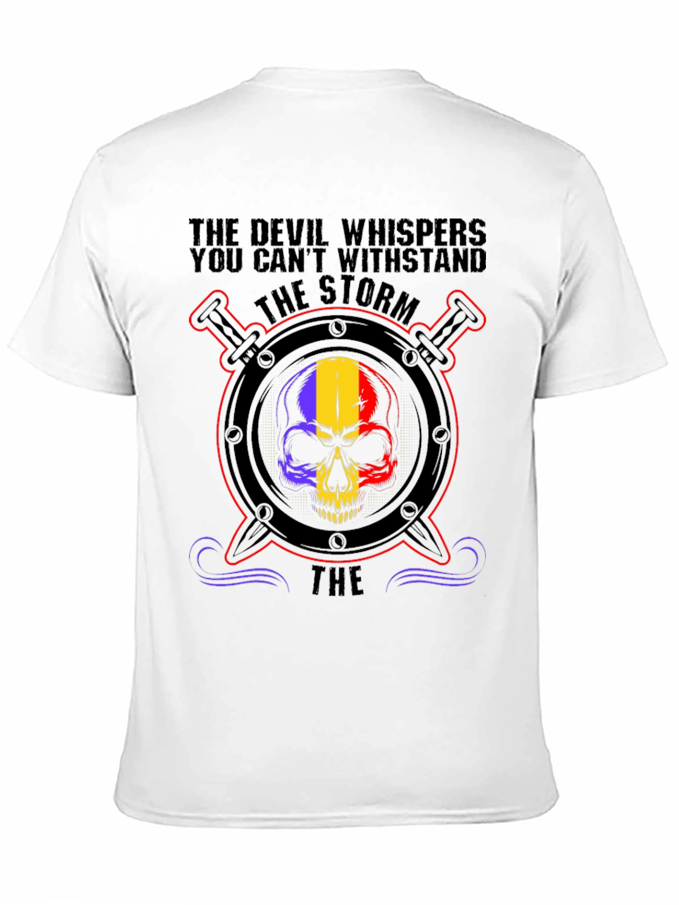 Devil Storm Skull Graphic T-Shirt