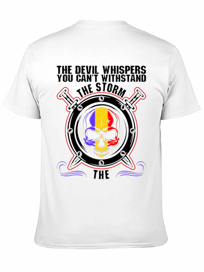 Devil Storm Skull Graphic T-Shirt